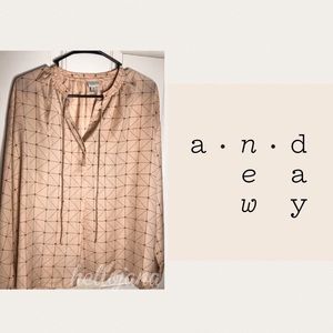 A New Day Long Sleeve Button Up Tie Blouse